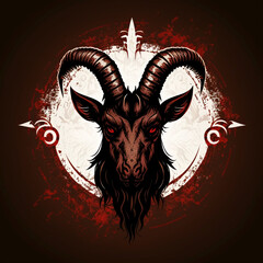 Wall Mural - Goat devil vector illustration for logo or design. Generative AI