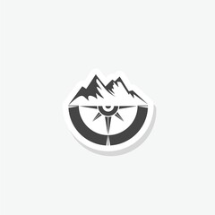 Wall Mural - Mount Compass logo sticker icon