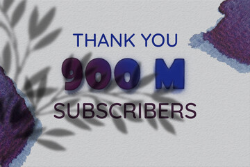 900 Million  subscribers celebration greeting banner with Ink Design