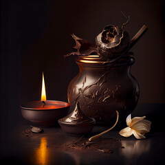 Canvas Print - still life with candle