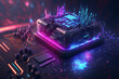 © Smart Future - Abstract circuit cyberspace design created with Generative Ai technology