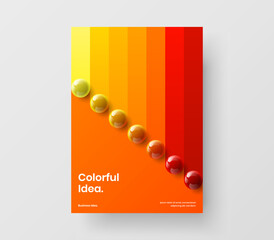 Wall Mural - Modern realistic balls front page concept. Premium journal cover A4 design vector layout.