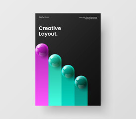 Wall Mural - Geometric annual report design vector illustration. Trendy 3D spheres postcard template.