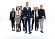 © ASDF - young business people walking behind their leader
