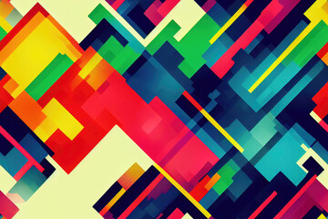 Wall Mural - Abstract geometric colorful pattern design as wallpaper background (Generative AI)