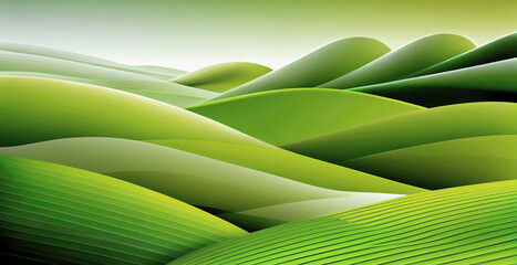 Wall Mural - Abstract green nature landscape wallpaper background illustration (Generative AI)