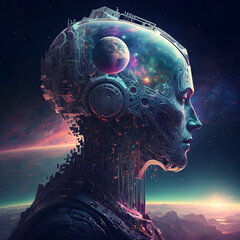 Wall Mural - Artificial Intelligence in the Space 