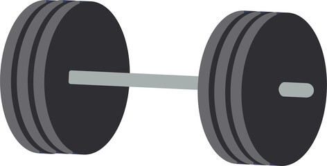 Poster - Dumbbell semi flat color raster object. Full sized item on white. Tool for workout and fitness exercises. Gym equipment. Simple cartoon style illustration for web graphic design and animation