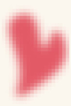Valentine Day Wallpaper, Red Pixel Hear On White Background
