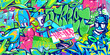 © Anton Kustsinski - Abstract Urban Graffiti Style Sticker Bombing With Some Street Art Lettering Vector Illustration Background