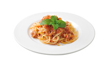 Spaghetti Pasta With Tomato Beef Sauce On Transparent Png