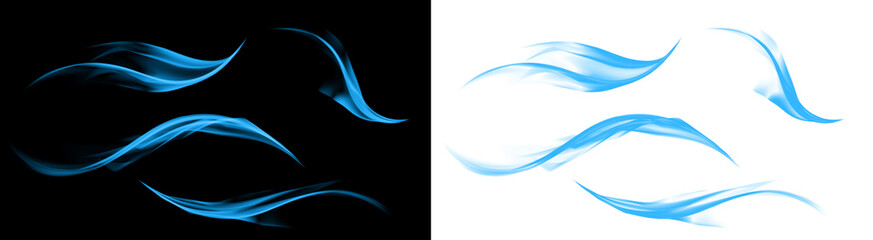 Wall Mural - fire flame effect blue light with transparent background