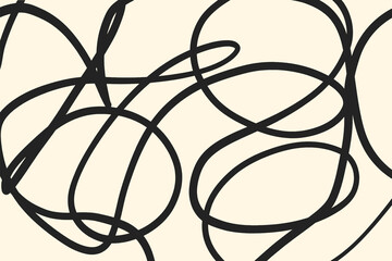Leinwandbilder - Abstract cribble line art for minimalist backgrounds in hand drawn illustration. Random line art stroke in retro and vintage patterns style