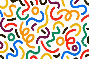 Poster - Abstract trendy background design in trendy and ethnic style. Retro modern illustration outline stroke pattern