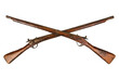 Two crossed vintage rifles