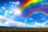Fototapeta Tęcza - 2907254530-mdjrny-v4 style Sky and rainbow background_ ### frame, border, ugly, fat, overweight, (long neck), bad quality, error 