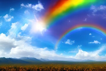  2907254530-mdjrny-v4 style Sky and rainbow background_ ### frame, border, ugly, fat, overweight, (long neck), bad quality, error 