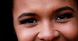 © Marco - African mixed race young woman macro close-up face smiling