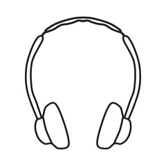 Headphones icon isolated on white background. A musical symbol.