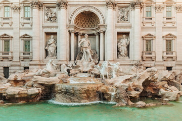 Wall Mural - Rome, Italy- November 2022: The beautiful architecture of the famous Trevi fountain