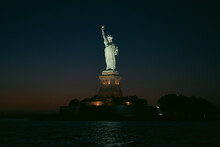 The Statue Of Liberty At Night