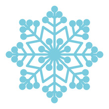 Blue Snowflake Symbol, PNG Isolated On Transparent Background