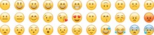 Vector Set Of Emoji On Transparent Background. Emoji IOS. IOS Emoticon Pack. Editorial Material. PNG Image