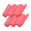 Red roof tiles icon