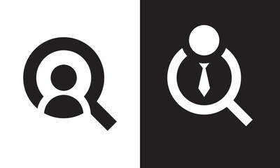 find job logo design. creative search work symbol icon vector.