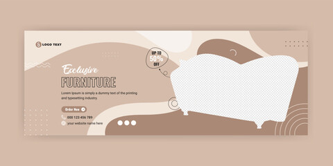 Wall Mural - Modern Exclusive Furniture Social Media Facebook Cover Banner Template