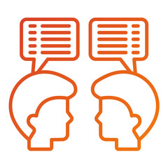 Wall Mural - Face To Face Conversation Icon Style