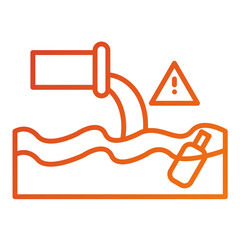 Sticker - Water Pollution Icon Style