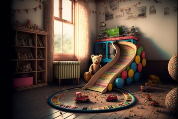 modern style playing room interior for children