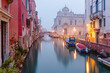 Typical Venetian canal at Saints Giovanni and Paolo square, Venice, Italy