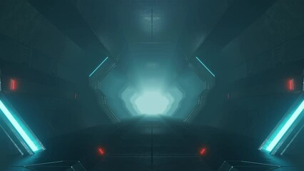 Animation of a science fiction tunnel seamless loop