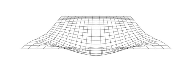 Wall Mural - net with convex effect. distorted grid surface. mesh warp texture. geometric deformation. gravity ph