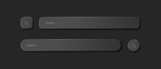 Wall Mural - a set of search strings on a black background. realistic search icon. vector illustration.