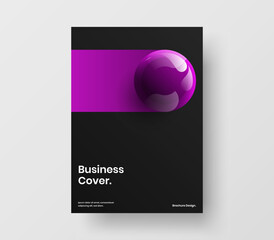 Wall Mural - Amazing booklet design vector template. Premium realistic spheres front page illustration.