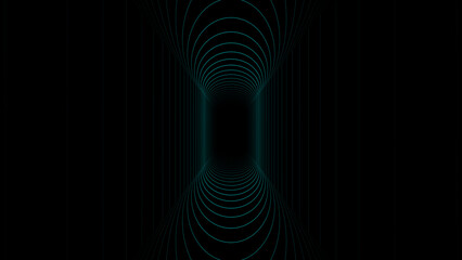 Wall Mural - absorption tunnel on a black background. hypnotic abstract illusion. abstract 3d portal. 3d renderin