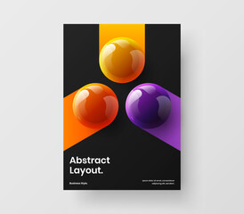 Wall Mural - Vivid brochure vector design concept. Minimalistic 3D balls corporate identity illustration.