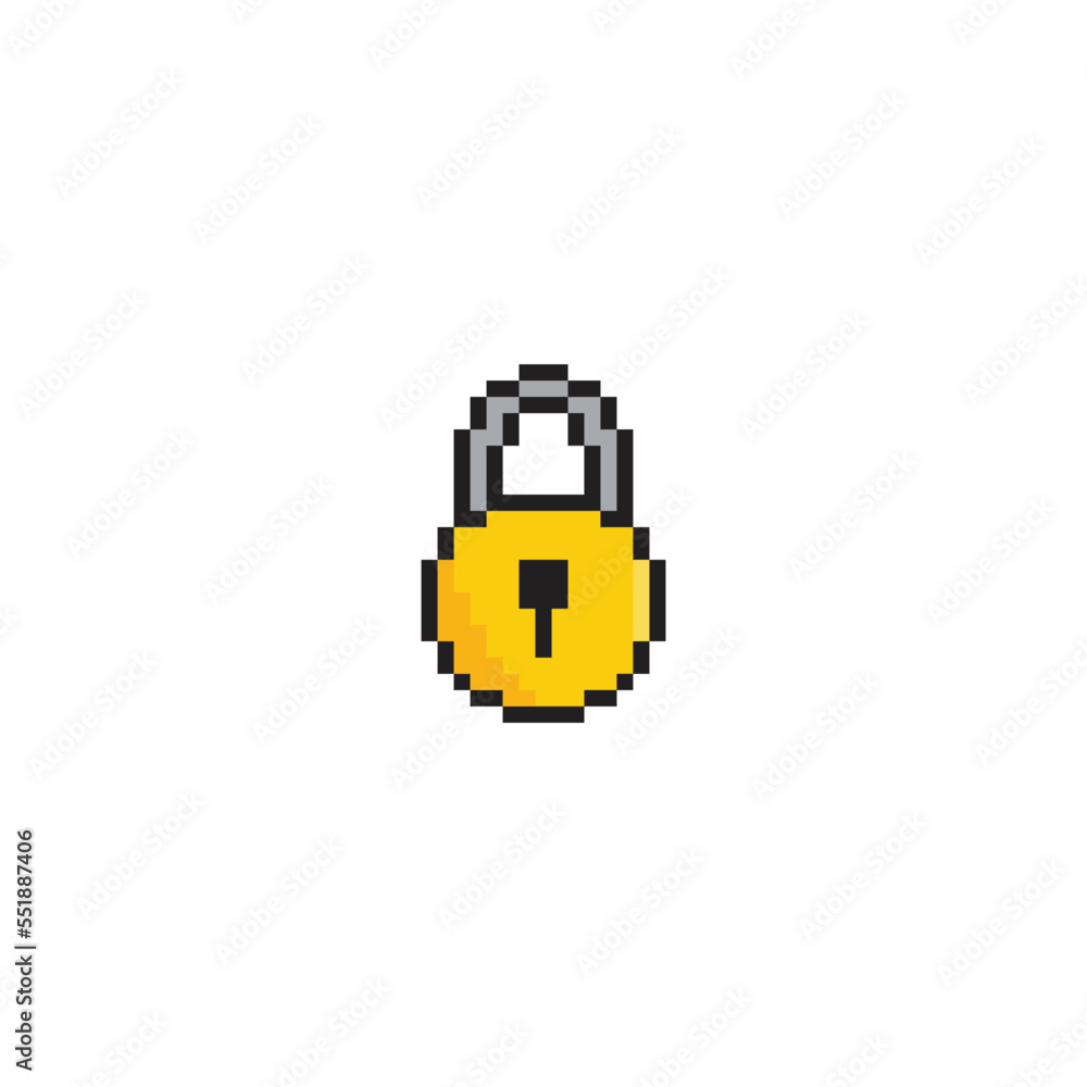 pixel lock icon vector pixel art for 8 bit game Stock Vector | Adobe Stock