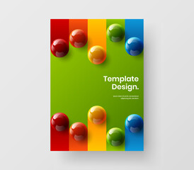 Wall Mural - Vivid cover A4 vector design layout. Premium 3D spheres corporate identity illustration.