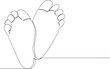 feet sketch, continuous line drawing, vector