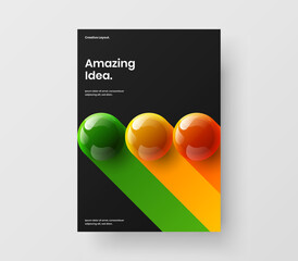 Wall Mural - Modern realistic balls corporate identity concept. Amazing booklet A4 vector design template.