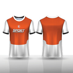 Wall Mural - Short sleeves t-shirt mockup design, perfect for team jersey extreme sports, soccer and gaming.