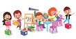 © Veysel - cartoon caharecter happy kid studynig and learning
