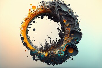 Abstract colored circle shape generative AI artwork