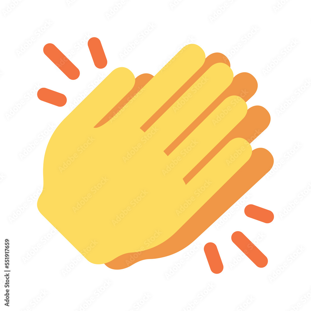 Two hands clapping vector sign. Isolated round of applause sign sticker ...