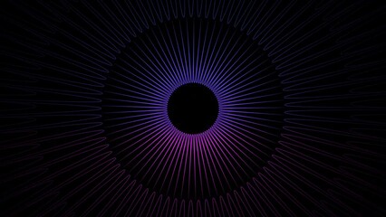 Abstract geometry tunnel 3d pulse digital universe, modern perspective 3d portal, neon glow art.