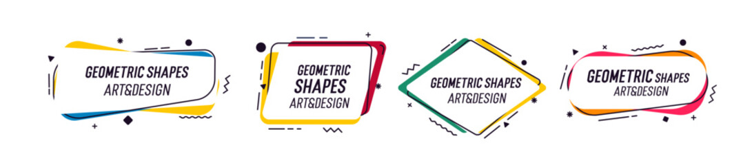 Wall Mural - set of modern organic shapes. fluid vector trendy elements. template graphics with geometric speech 